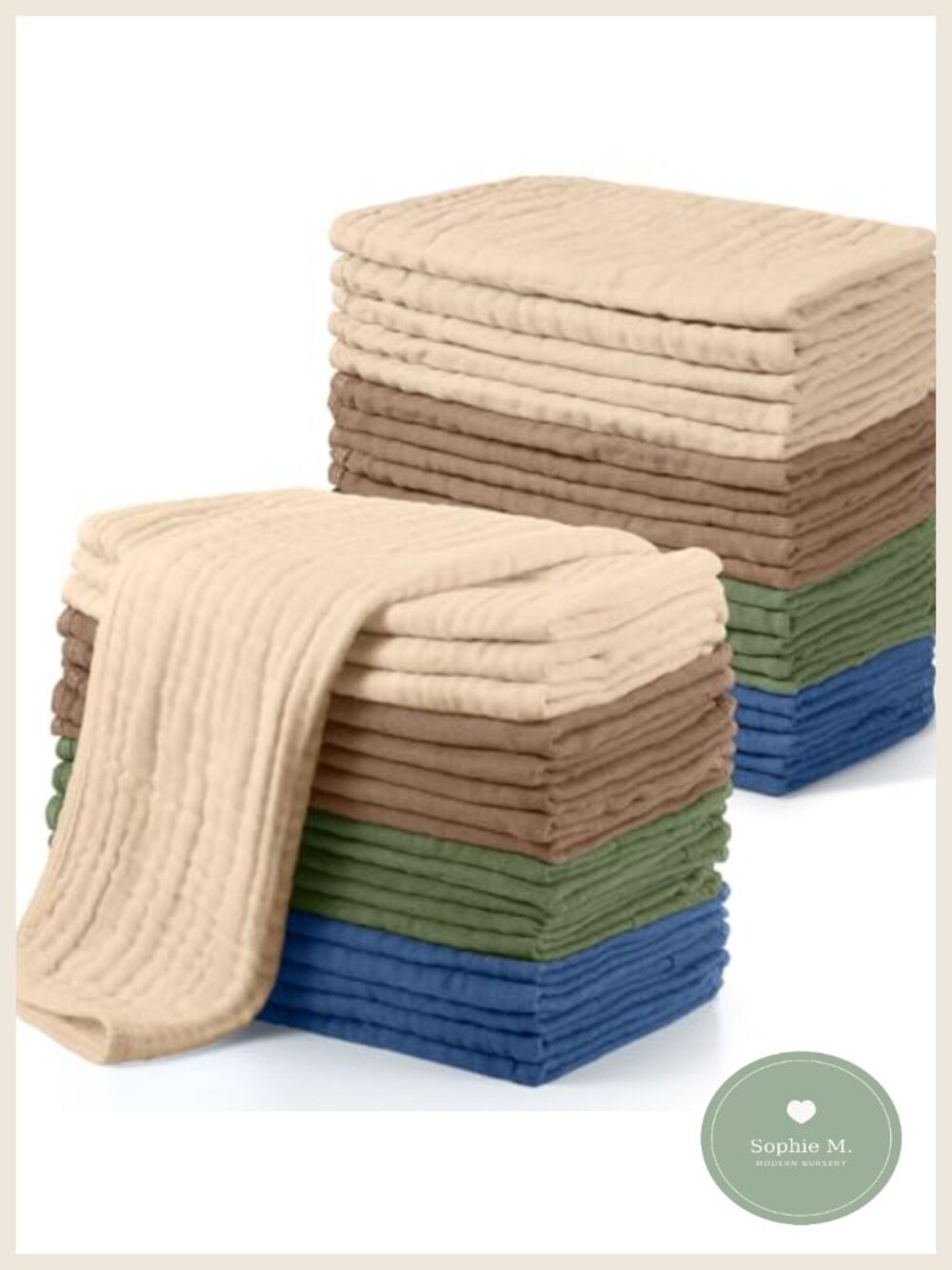 20 Pack Muslin Burp Cloths 100% Cotton Baby Soft Absorbent Washcloths